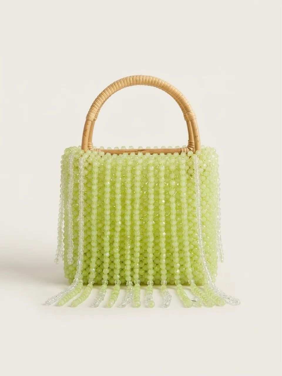 bolsa de miçangas verde claro 