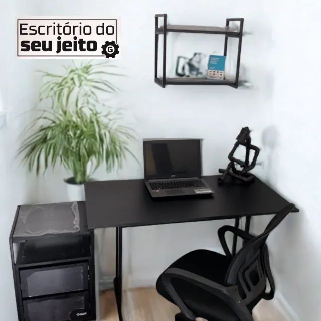 Mesa de Escritório 1,20m NOVA Multiuso Industrial para Computador Notebook Office Birô - Foto 4