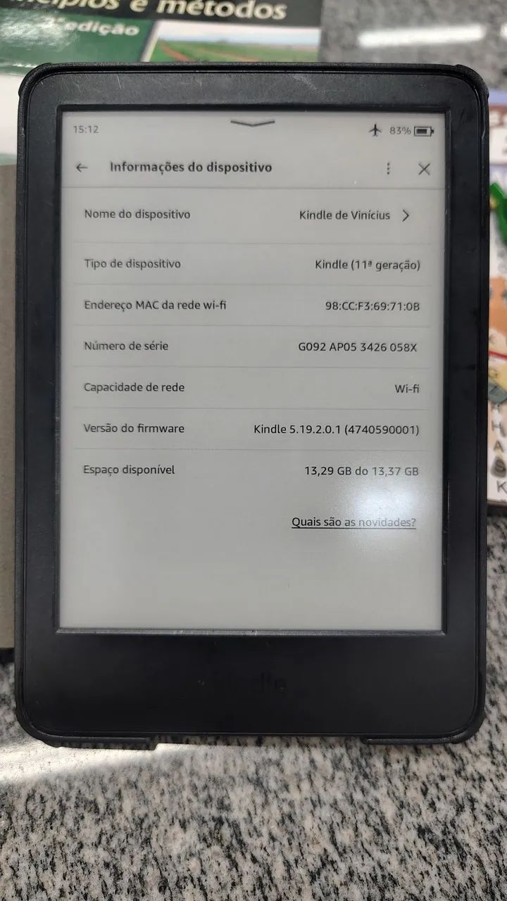 Kindle 11° Geração com capa magnética novinha - Foto 4