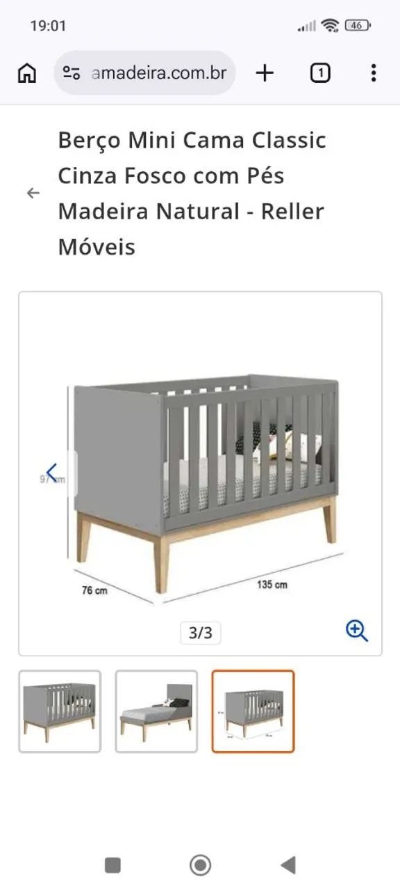 Berço + cama babá modelo retro - Foto 3