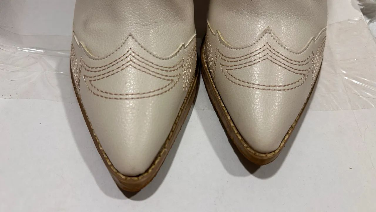 Bota WESTERN Off White (39) - Foto 3