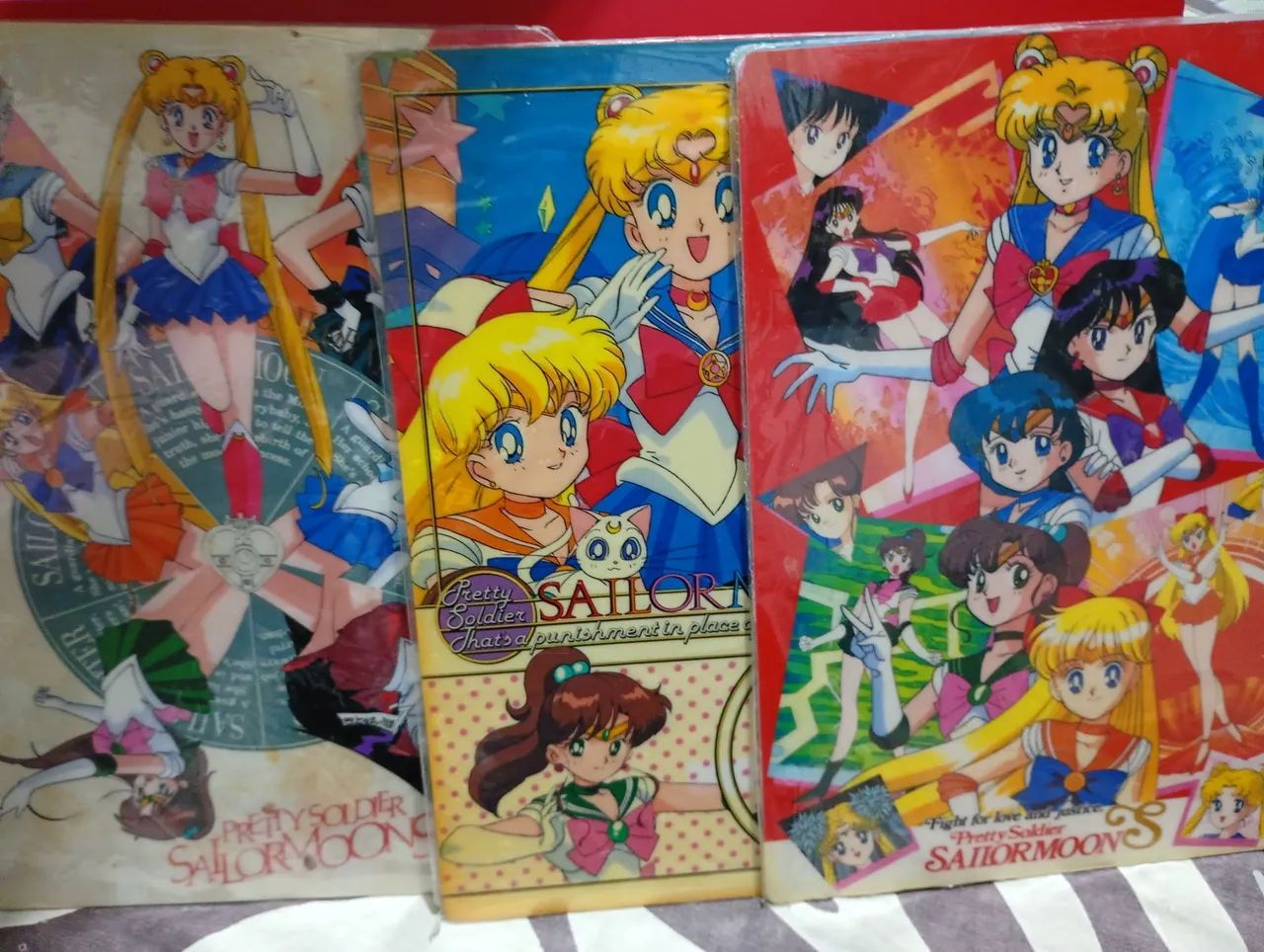 3x Sailor moon shitajiki lacrados trazidos do Japão de época 
