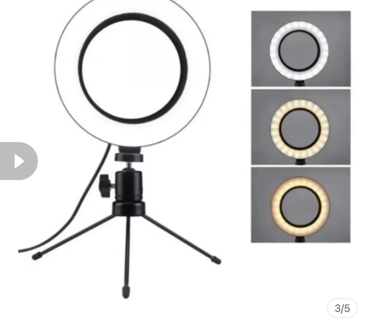 Ring light de mesa blogueira portátil 