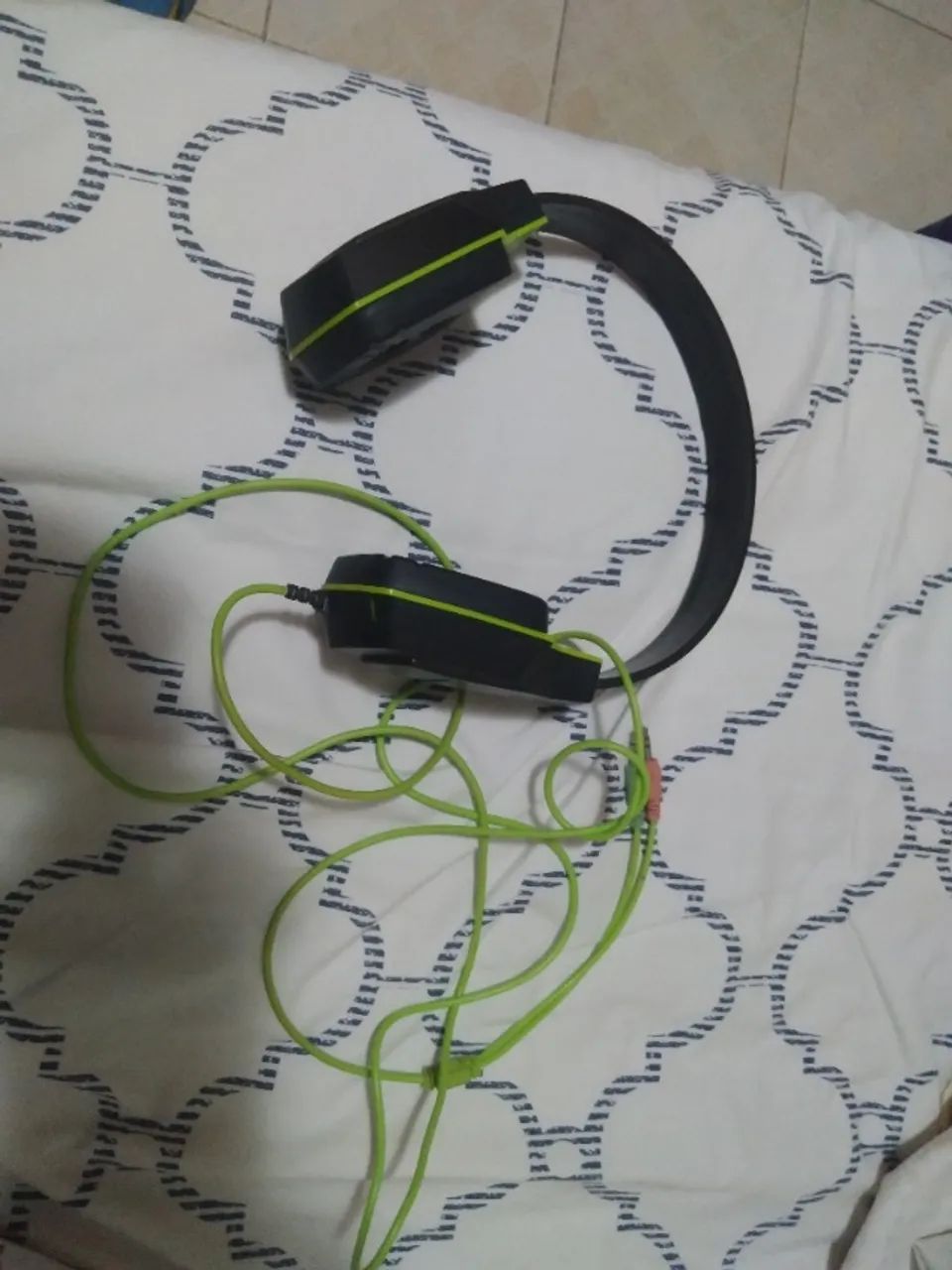Headset Gamer Verde e Preto - Com Microfone