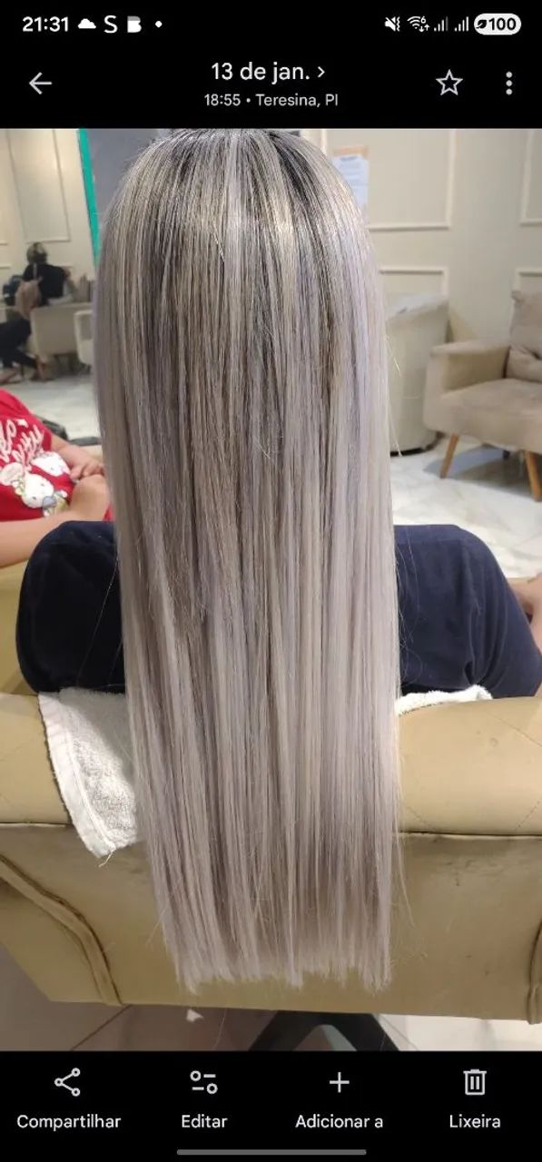 Mega hair loiro platinado pérola  - Foto 4