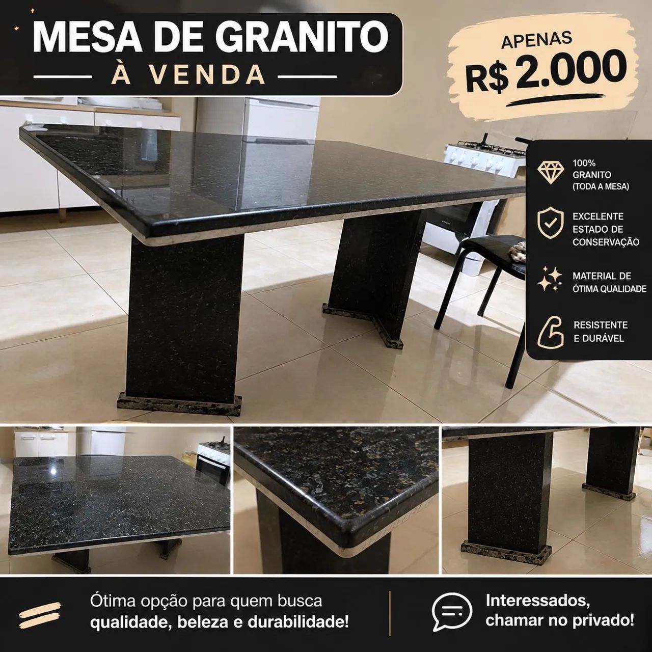 mesa de mármore 