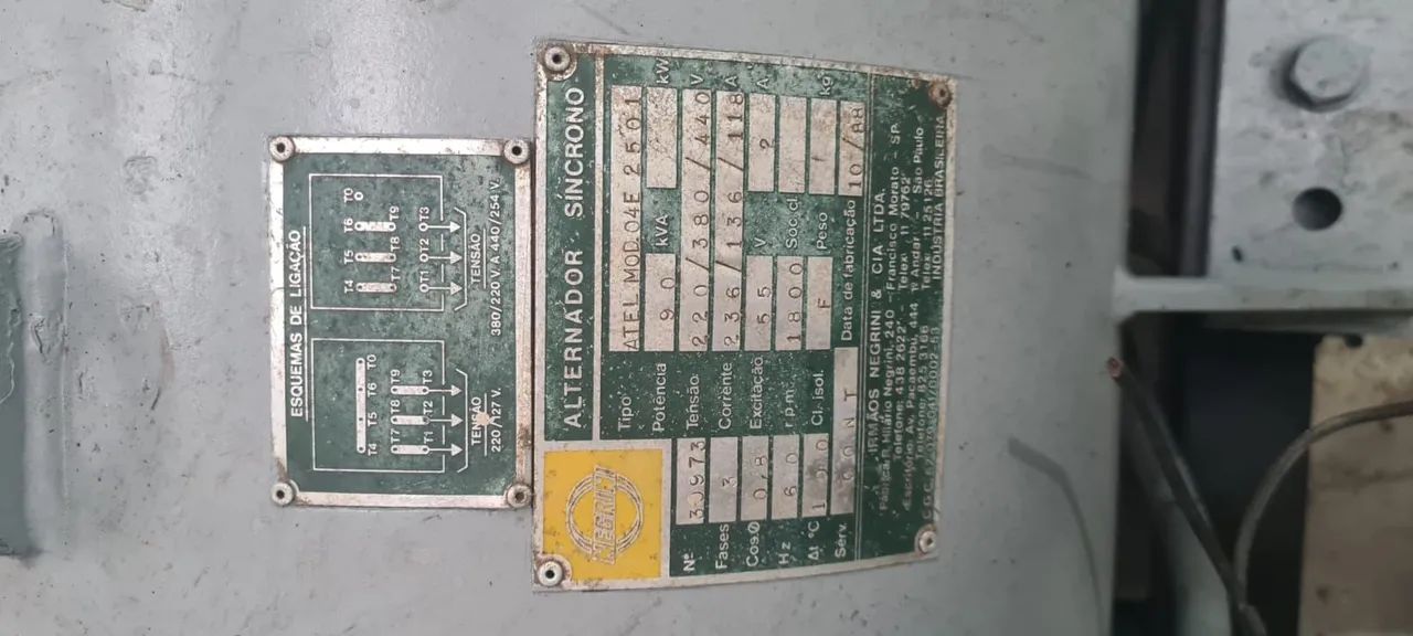 Gerador 90 kva motor MWM 6 cilindros, bomba injetora.  - Foto 4