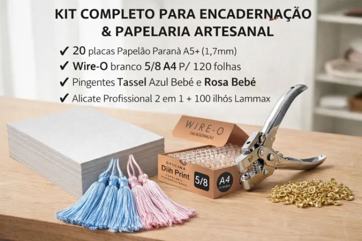 KIT COMPLETO PARA ENCADERNAÇÃO & PAPELARIA ARTESANAL