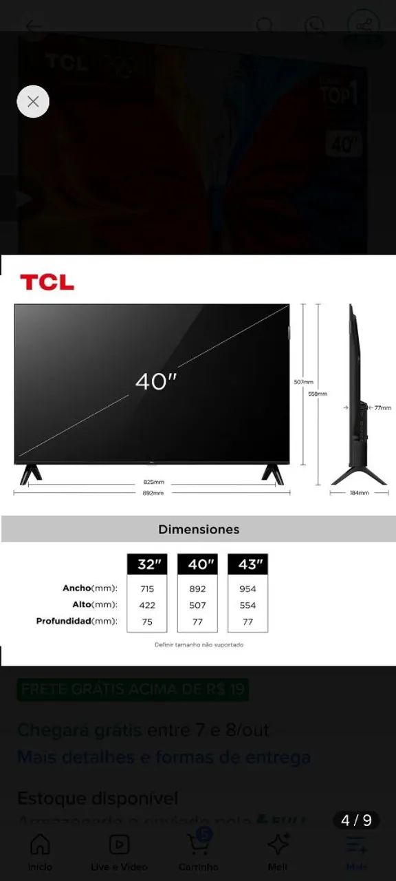 Smart TV 40 polegadas TCL - Foto 2