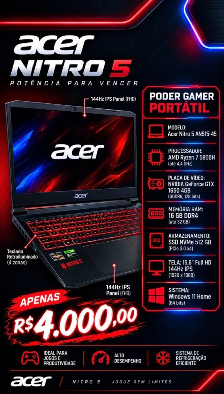 Notebook gamer 