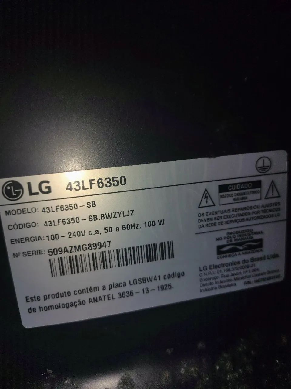 Tv 43 polegadas LCD LG modelo 43LF6350 funcionando  - Foto 4