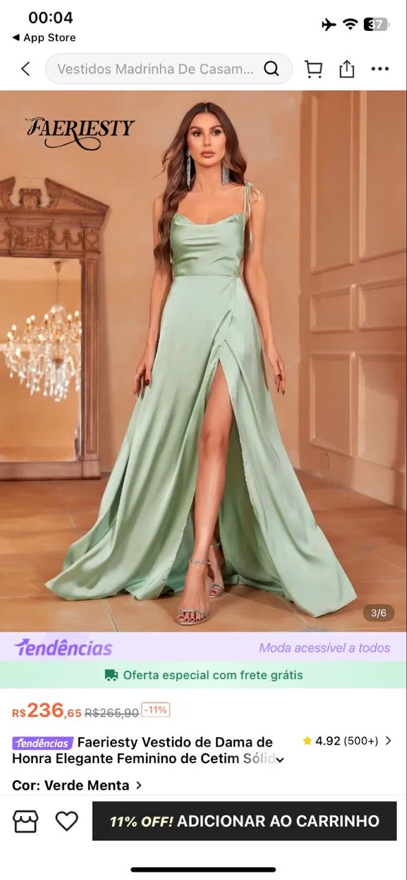 Vestido de formatura verde
