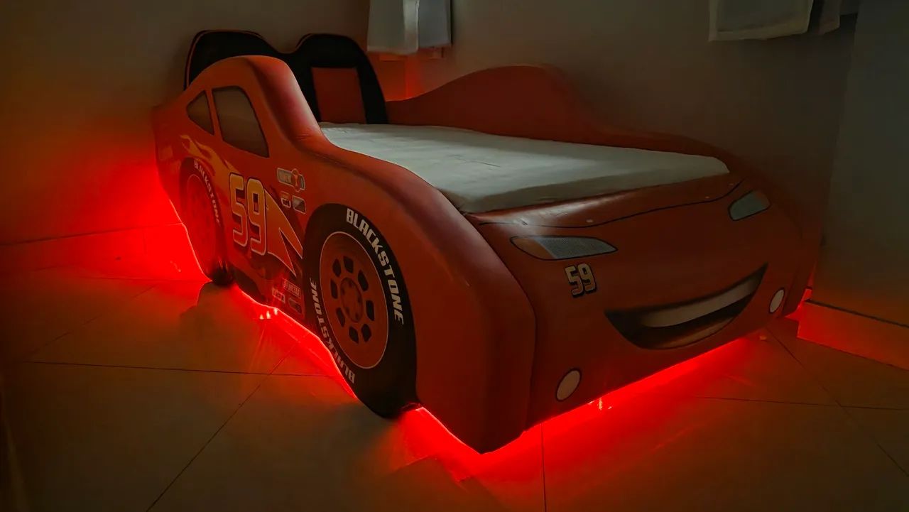 Cama Carro Z15 Solteiro Estofada (McQueen) - Foto 4