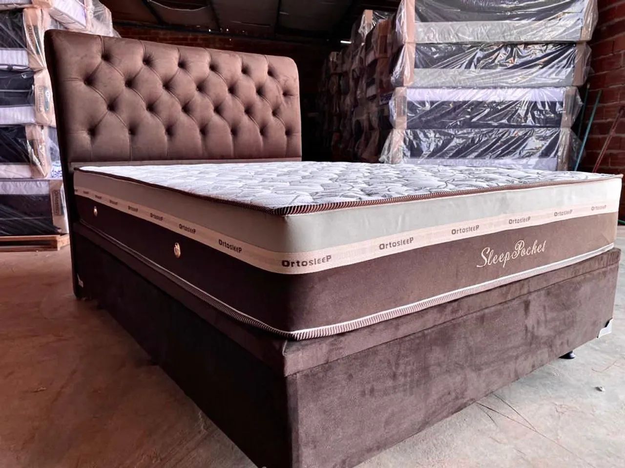 Cama box de casal bau mais cabeceira