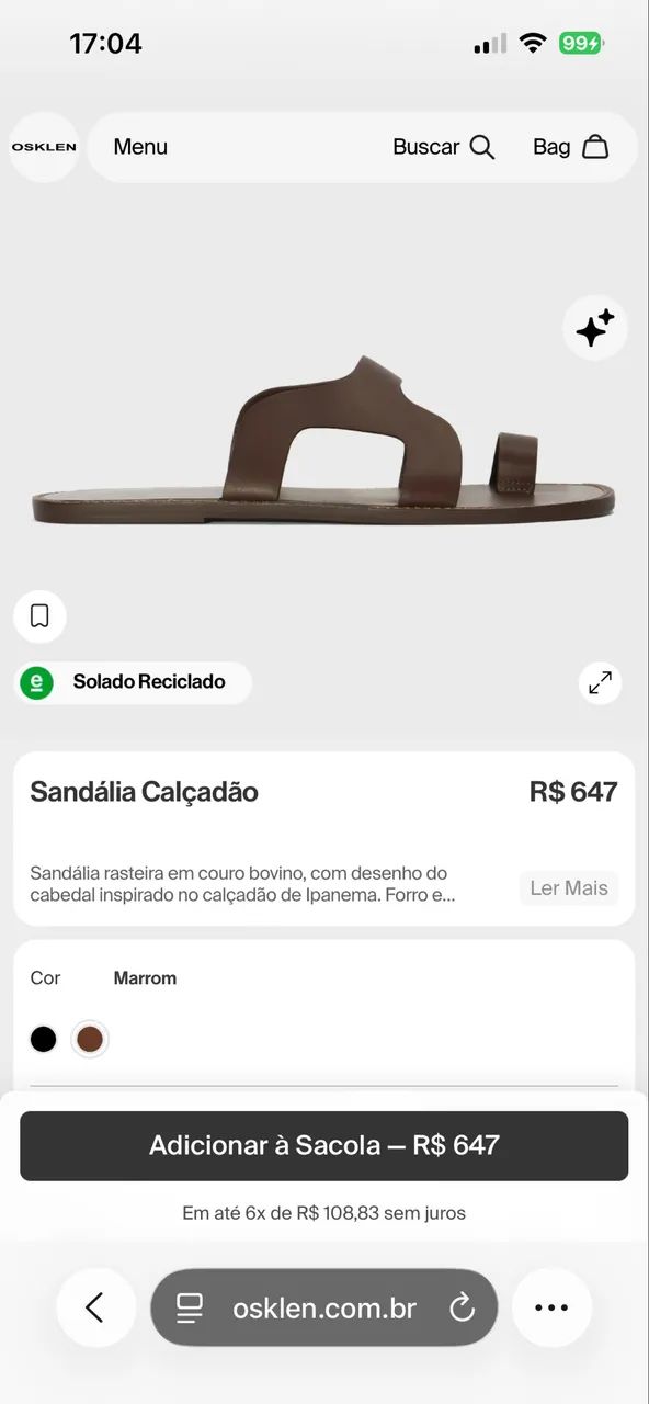 Sandália Osklen Ipanema  - Foto 3
