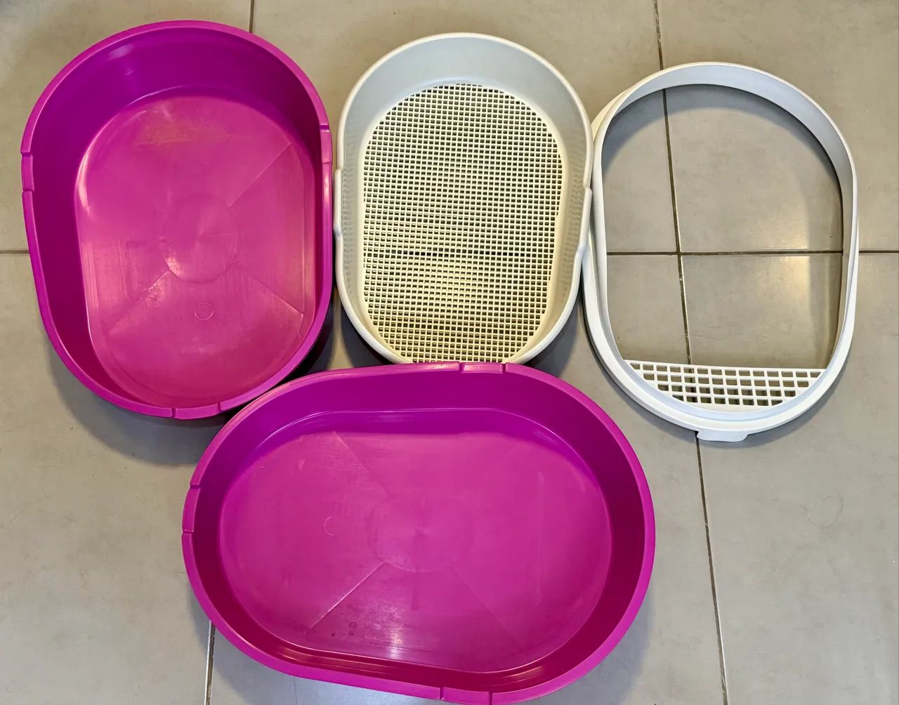 Caixa de areia banheiro Furacão Pet Furba na cor rosa para Gatos- USADO - Foto 3