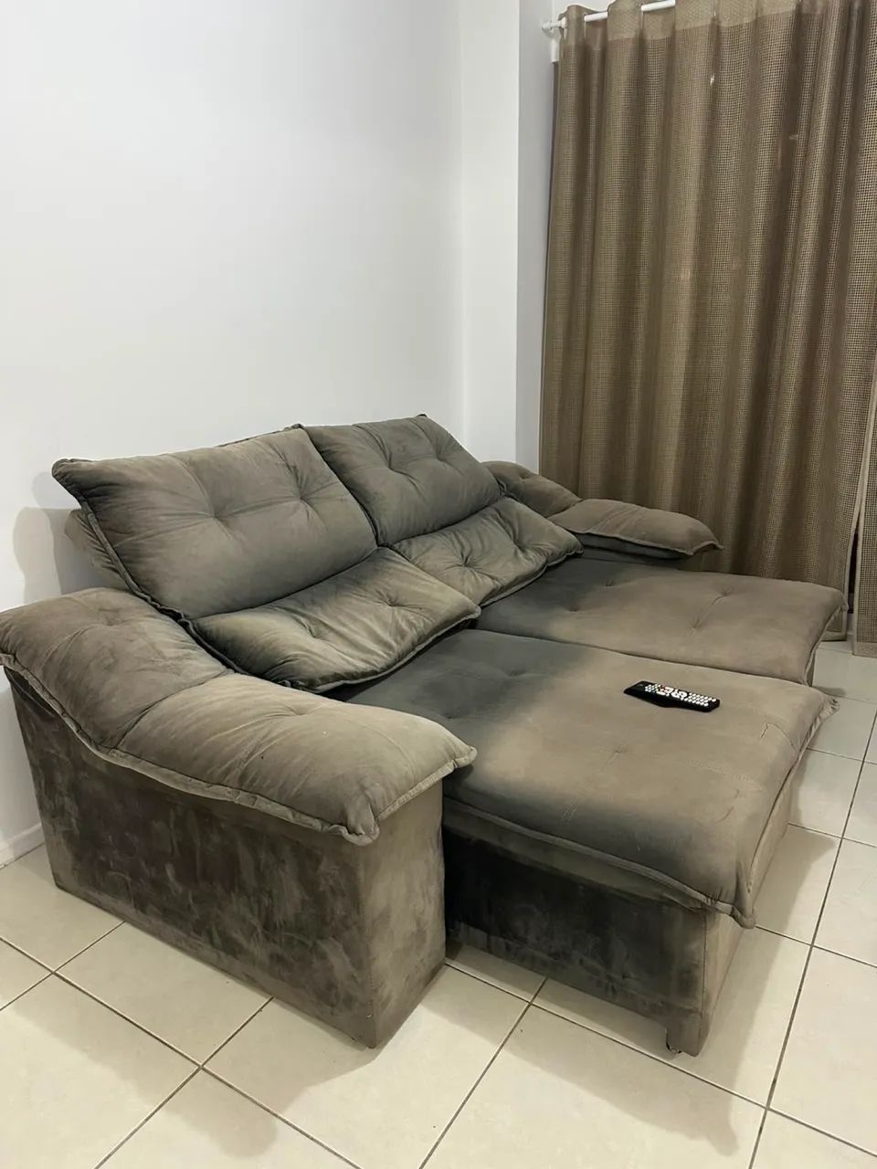 Barbada Sofá 2 lugares Suede Caramelo 