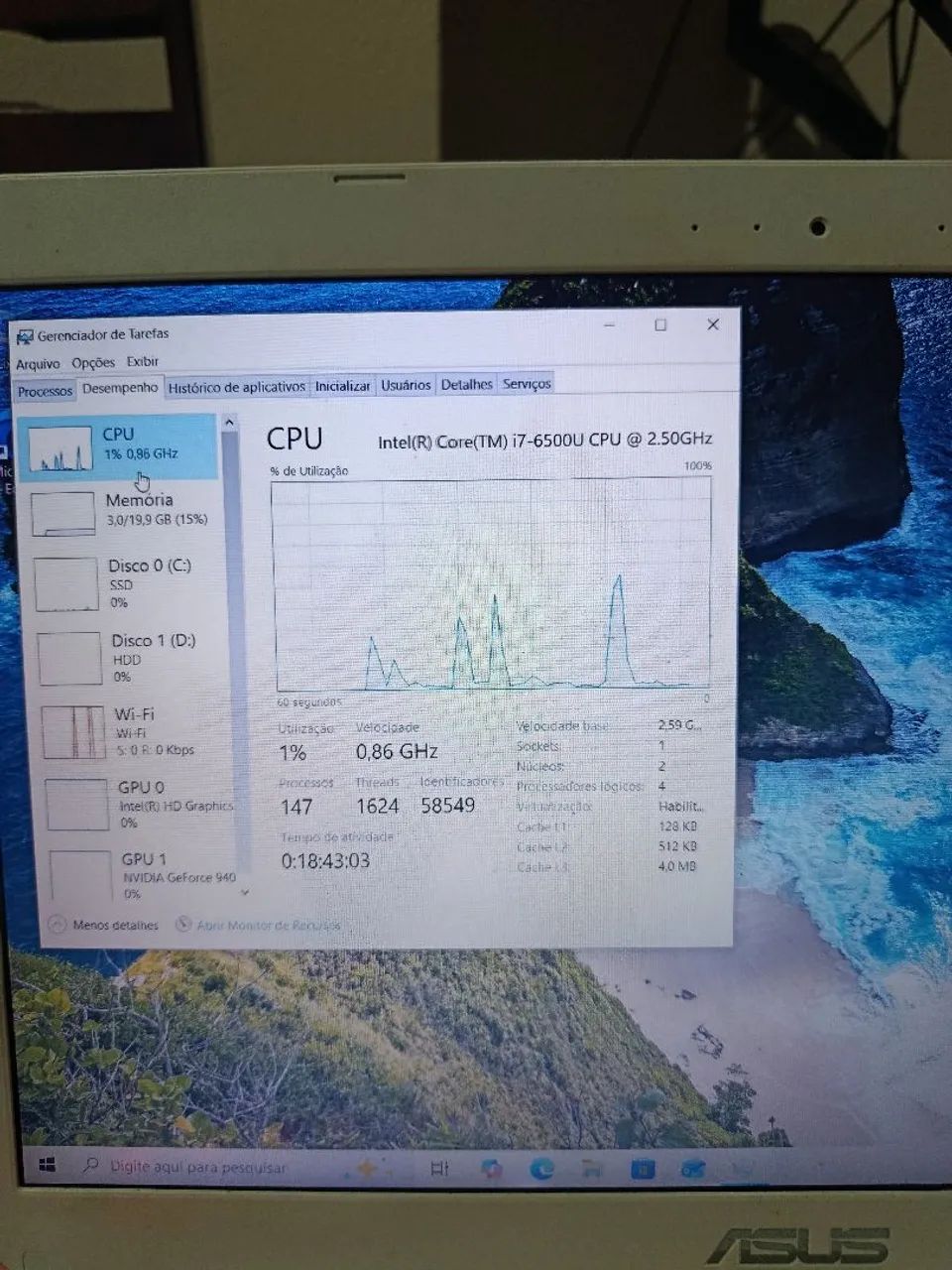 Notebook Asus Branco i7, 20gb ddr4 e Placa de vídeo dedicada - Foto 4