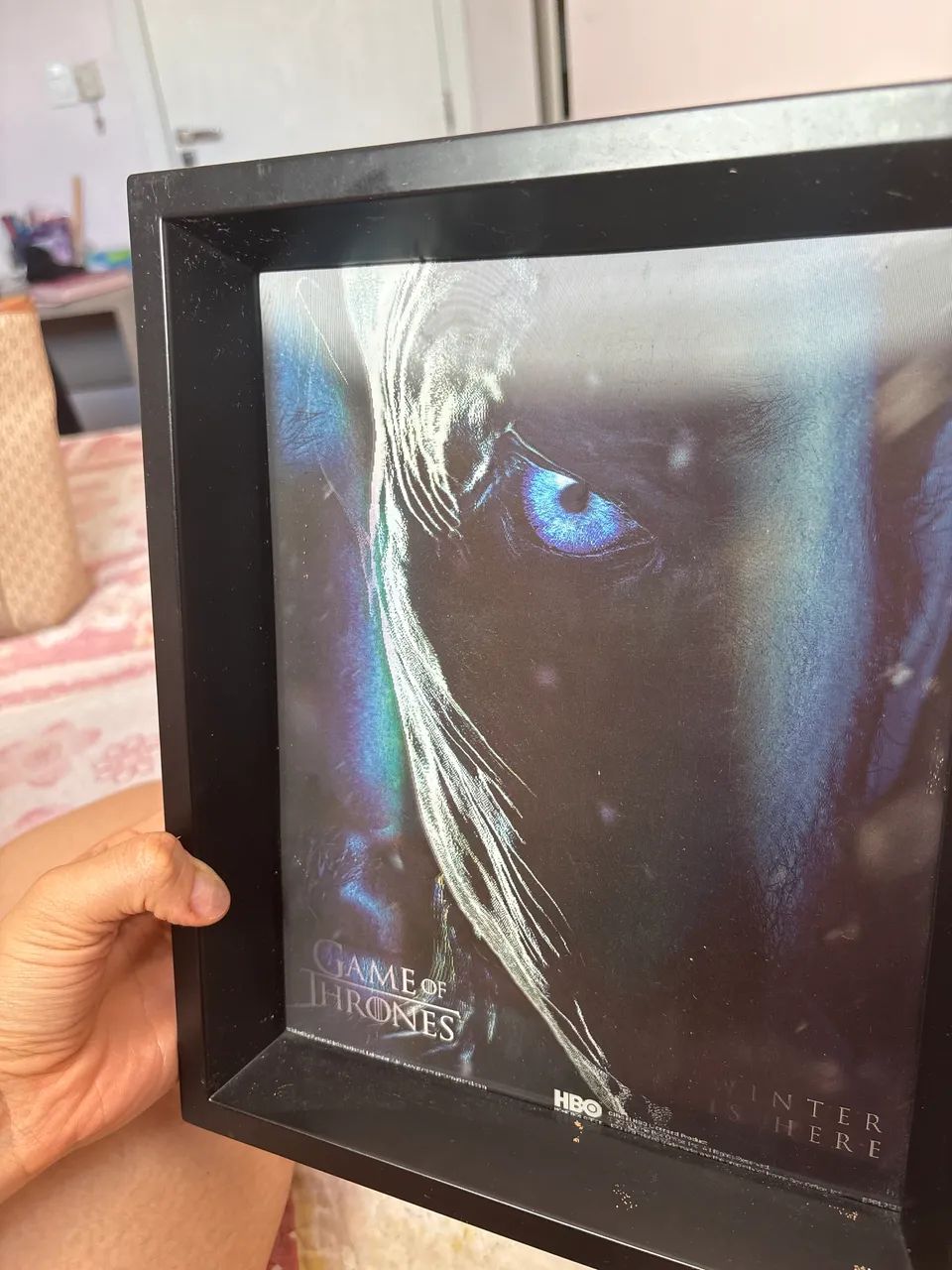 Quadro 3d jon snow e rei da noite game of thrones - Foto 2