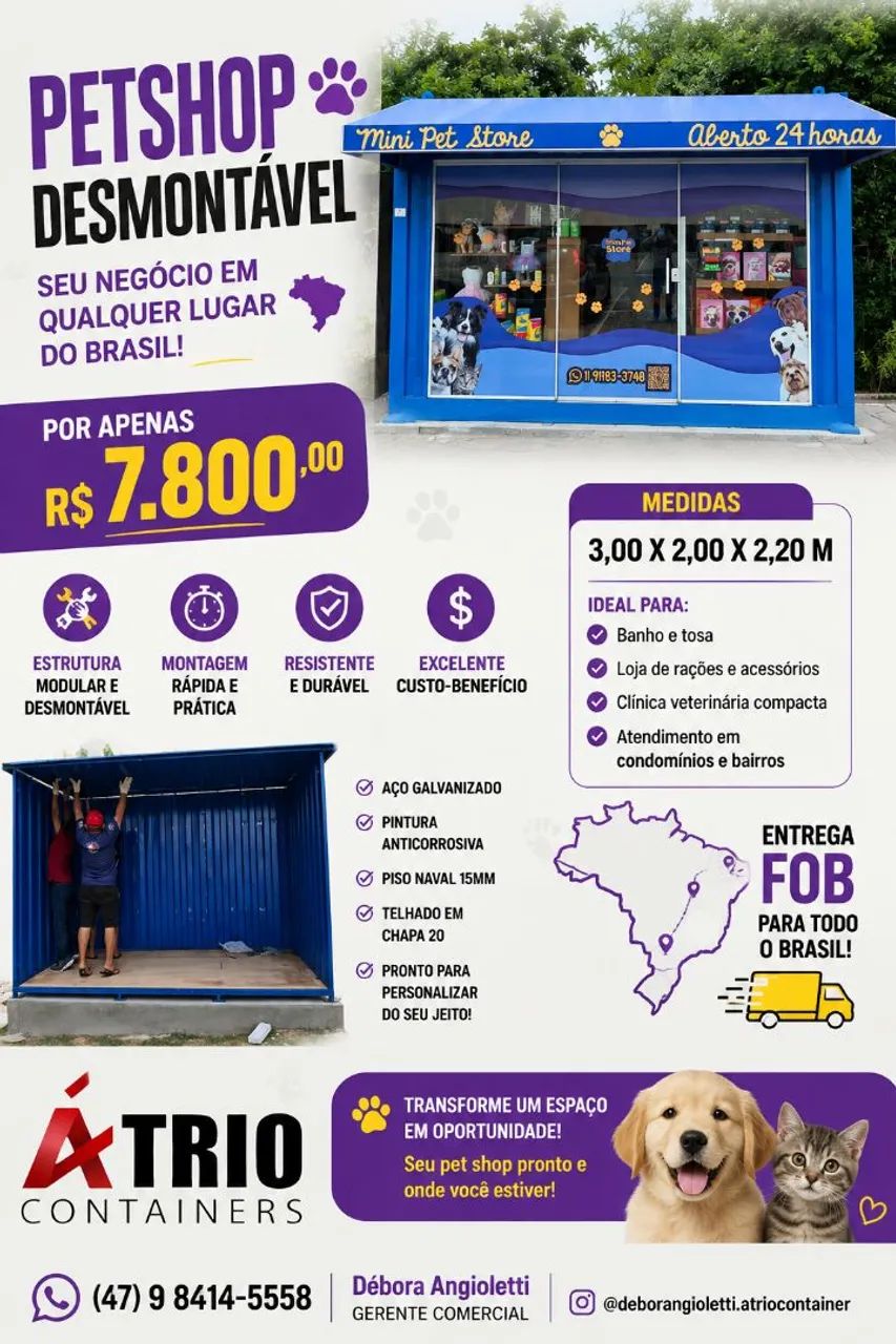 Container para pet desmontável e acoplável  - Foto 3