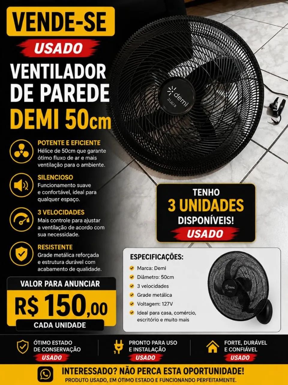 Ventilador de parede 