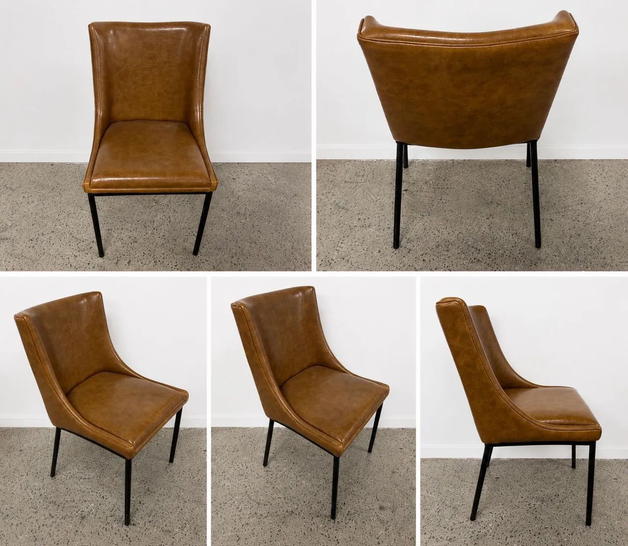 Cadeira de Couro<br>Material:<br>Couro e Metal - Foto 2