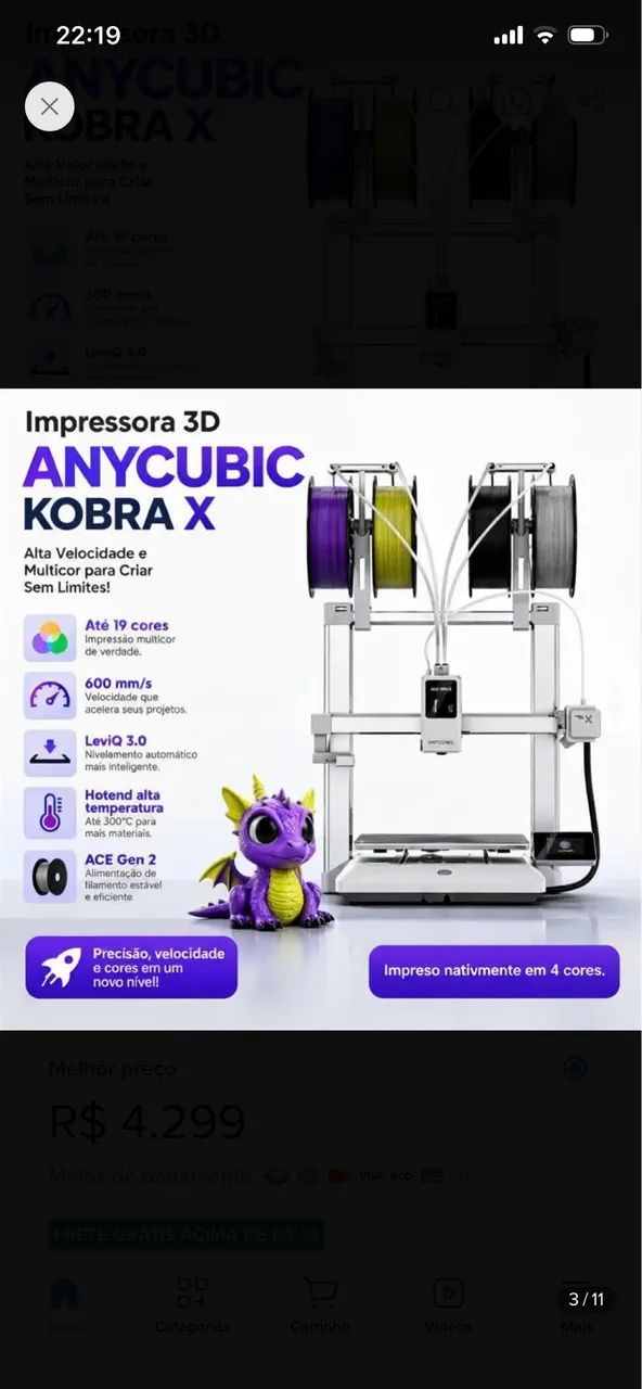 Impressora 3D anycubic kobra x - Foto 2