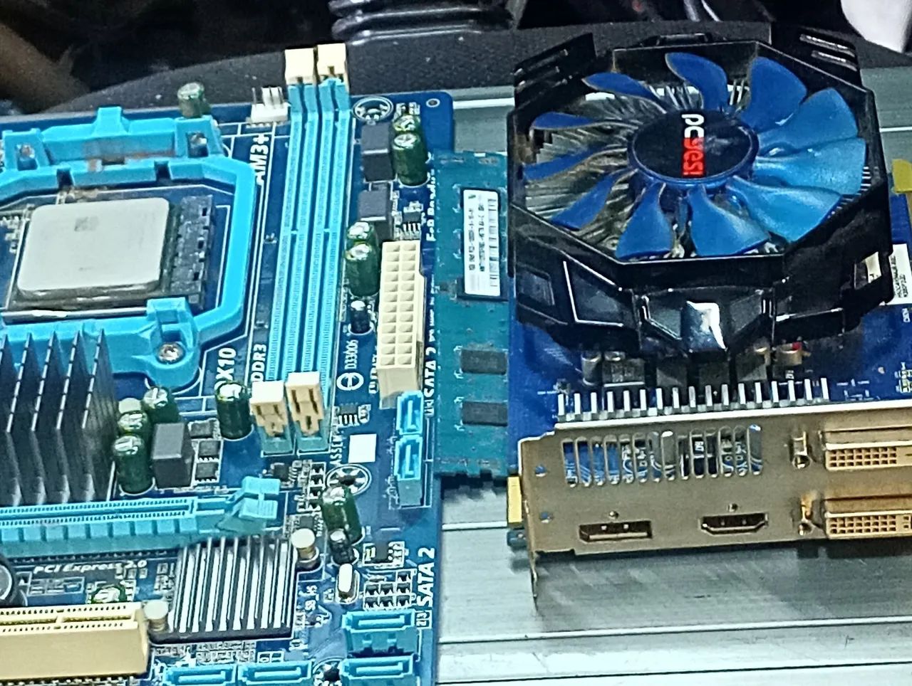 Kit placa mae processador placa de video - Foto 4