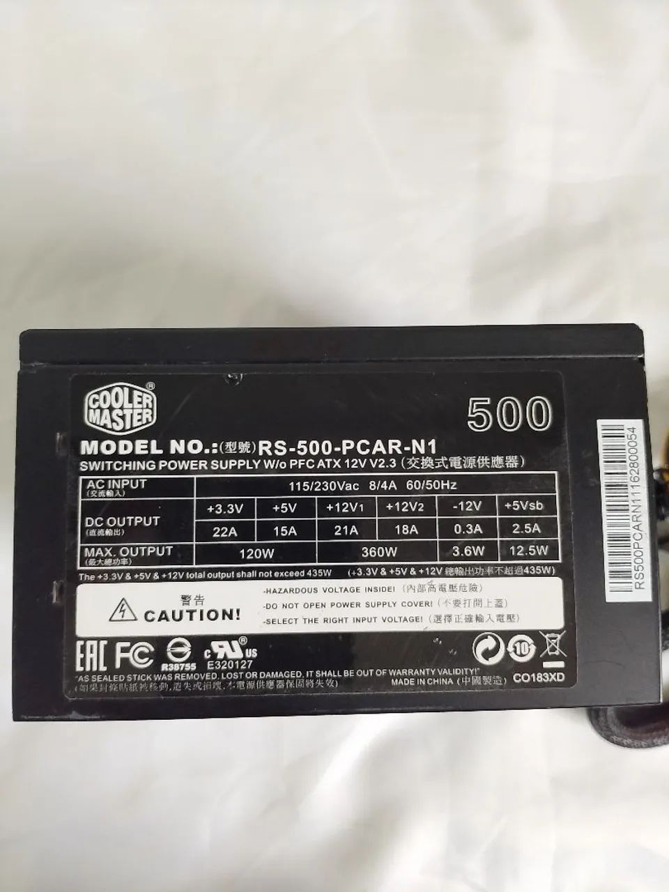 Fonte real 500W cooler master