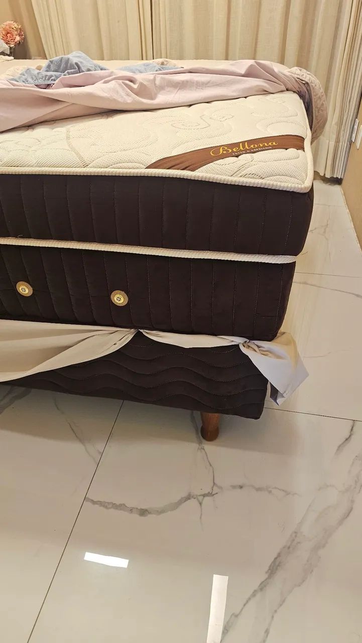 Cama King com Colchão Bellona Ortobom - Foto 4