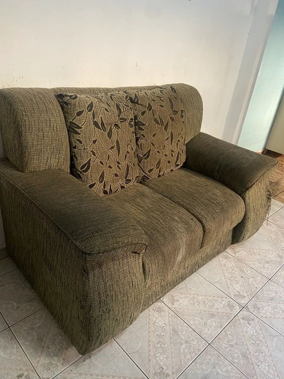 Jogo de Sofá 2 e 3 Lugares - Tecido Verde439340729653022720