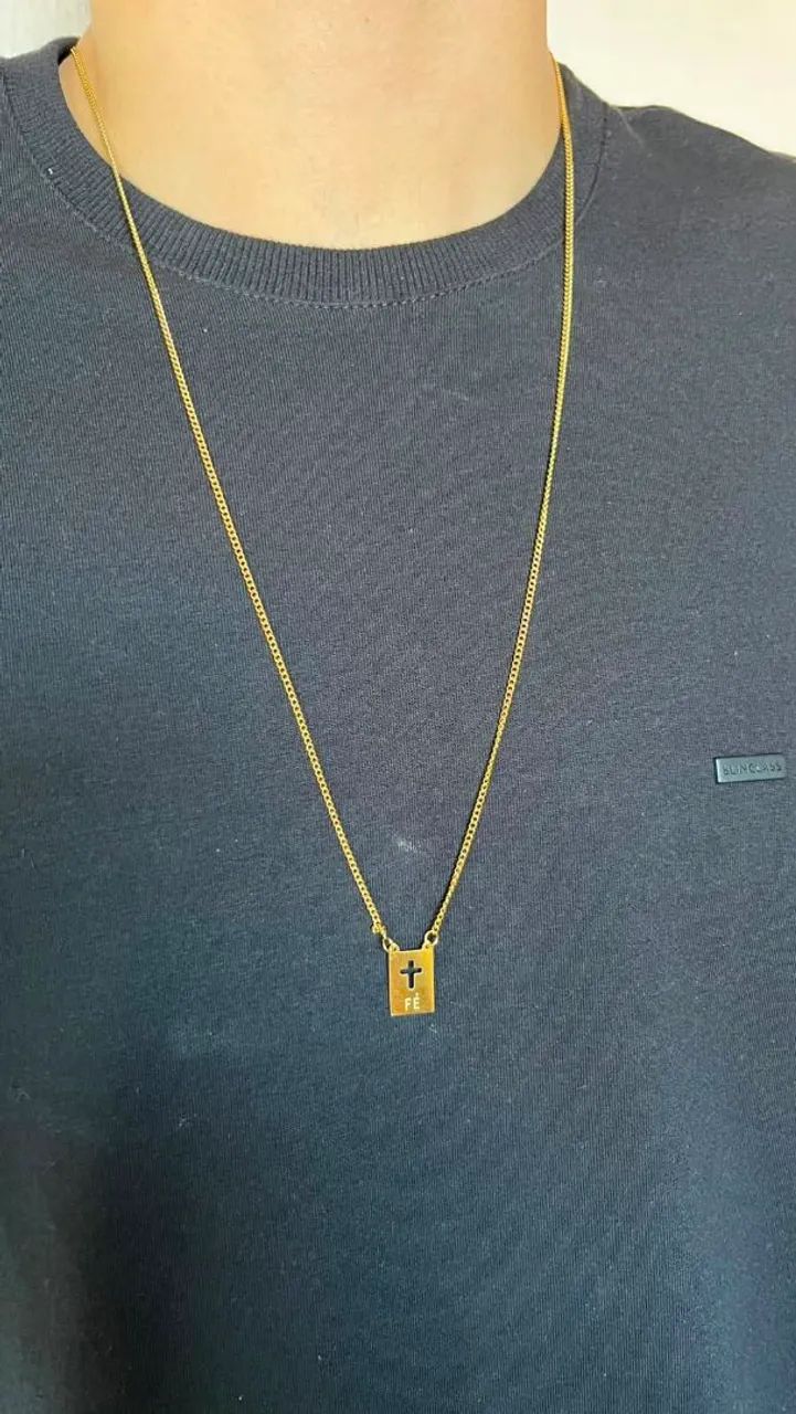 Escapulário aço banhado a ouro ? - Foto 2