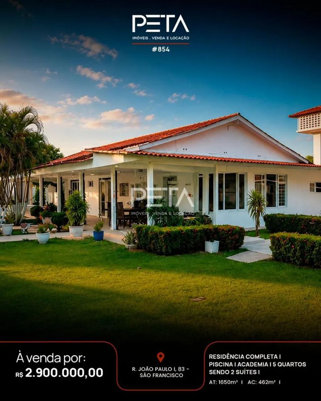 Casa com 5 Quartos à Venda, São Francisco - Boa Vista