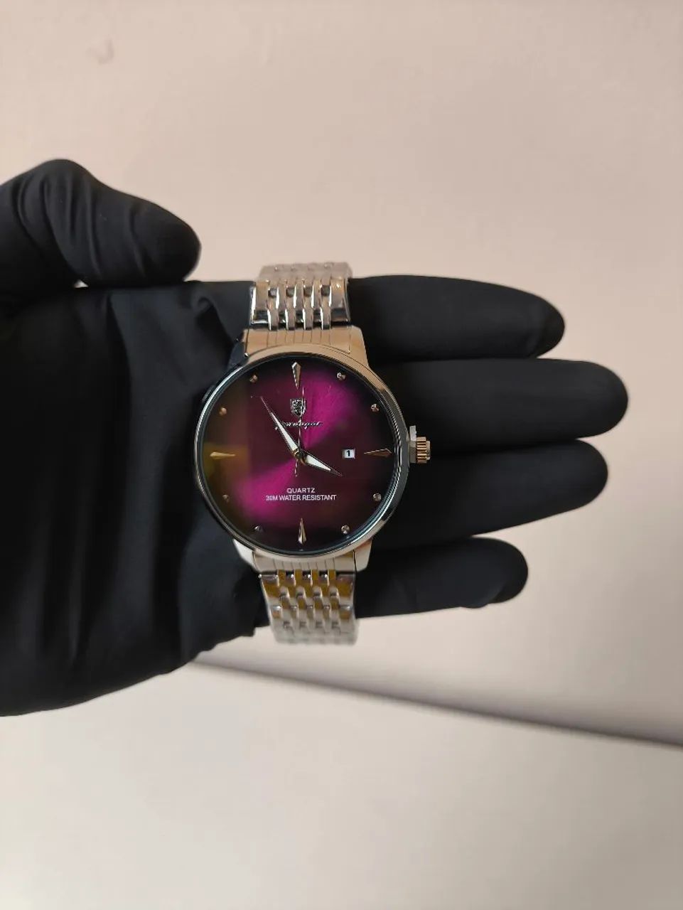 Relógio Poedagar Luxo, Aço inoxidável, Quartzo, Mostrador com Data