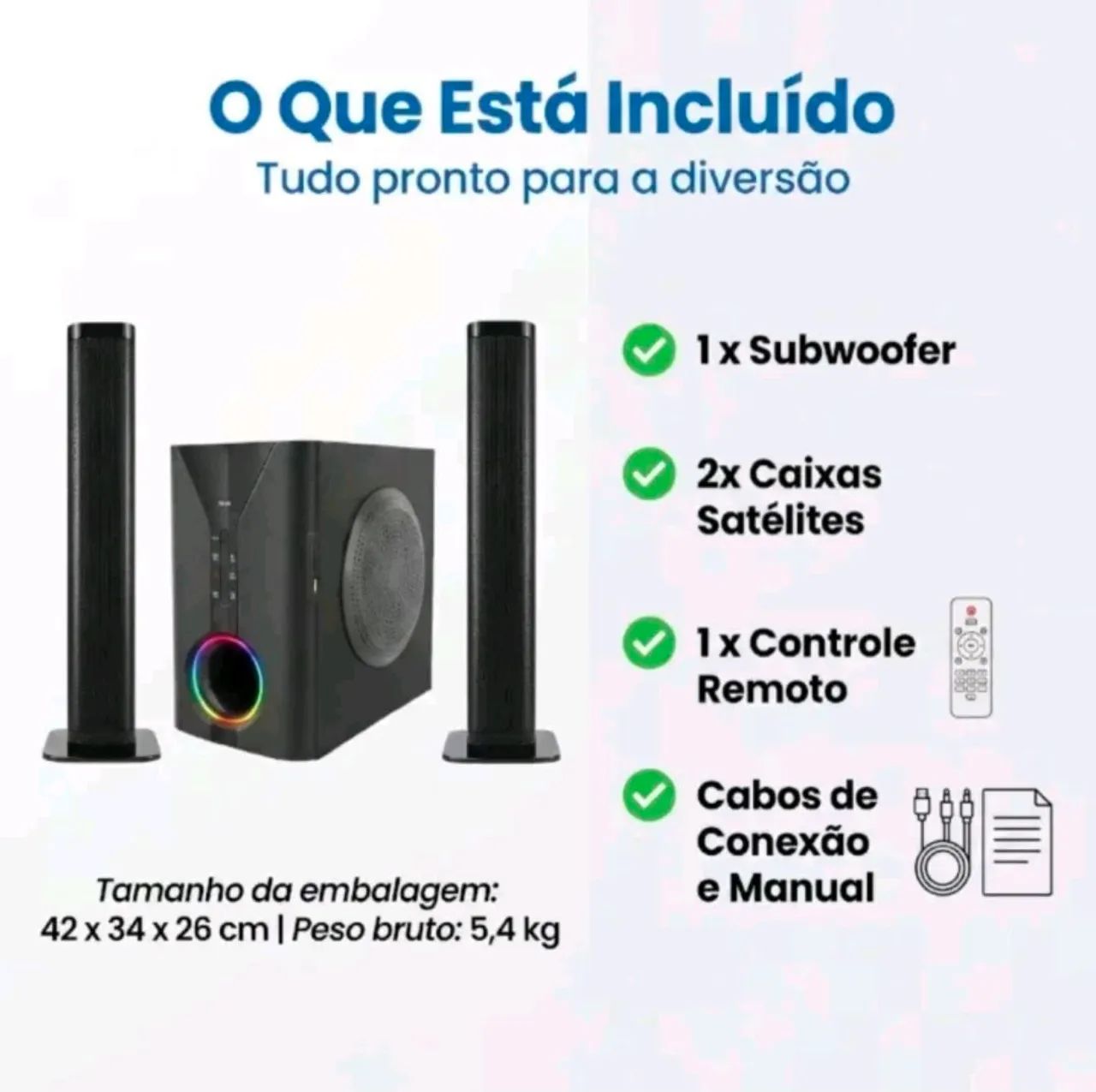 Caixa de som soundbar 2 em 1 200w  - Foto 4