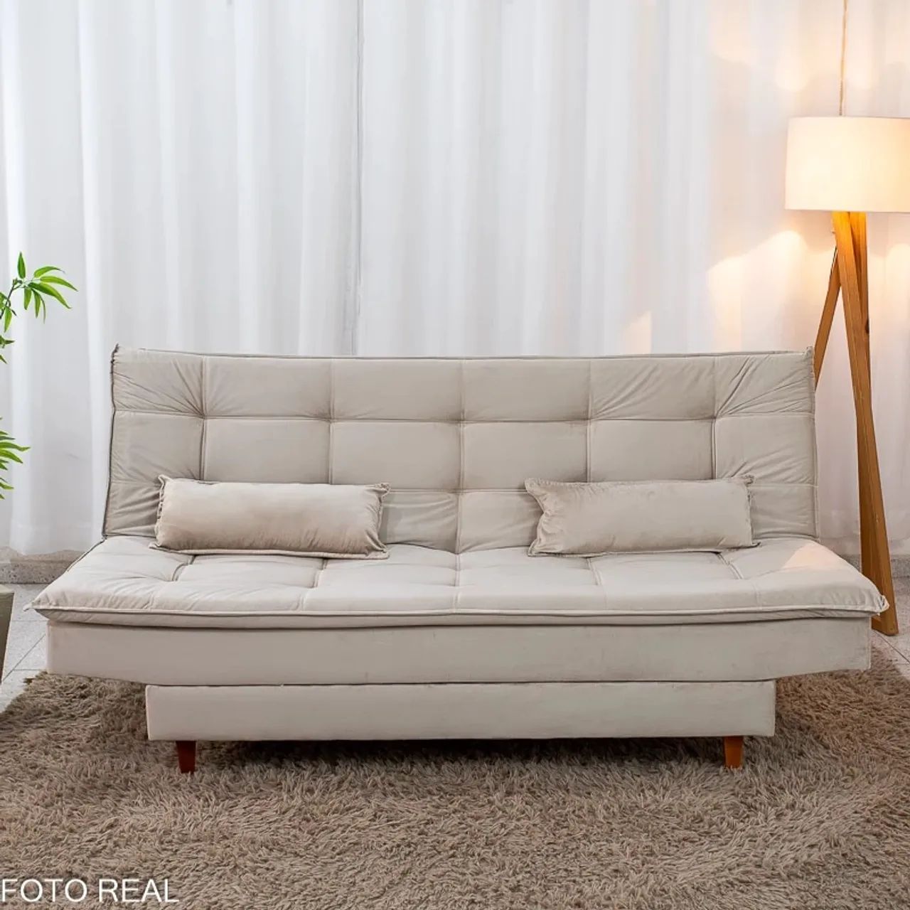 Sofá Cama Premium Veludo Larg. 1.80m Entrega Rápida