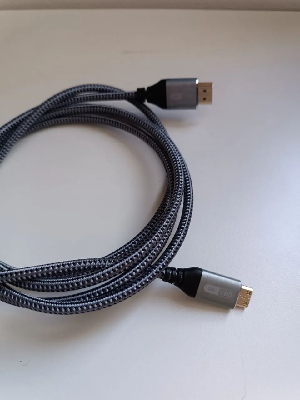 Cabo Mini HDMI para HDMI 4K - Blindado e Revestido em Nylon - Foto 2
