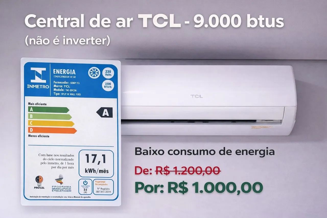 Central de ar TCL - 9.000 btus