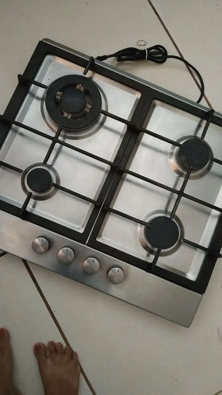 Cooktop Inox 4 Bocas Tripla Chama - Ferro Fundido - Foto 3