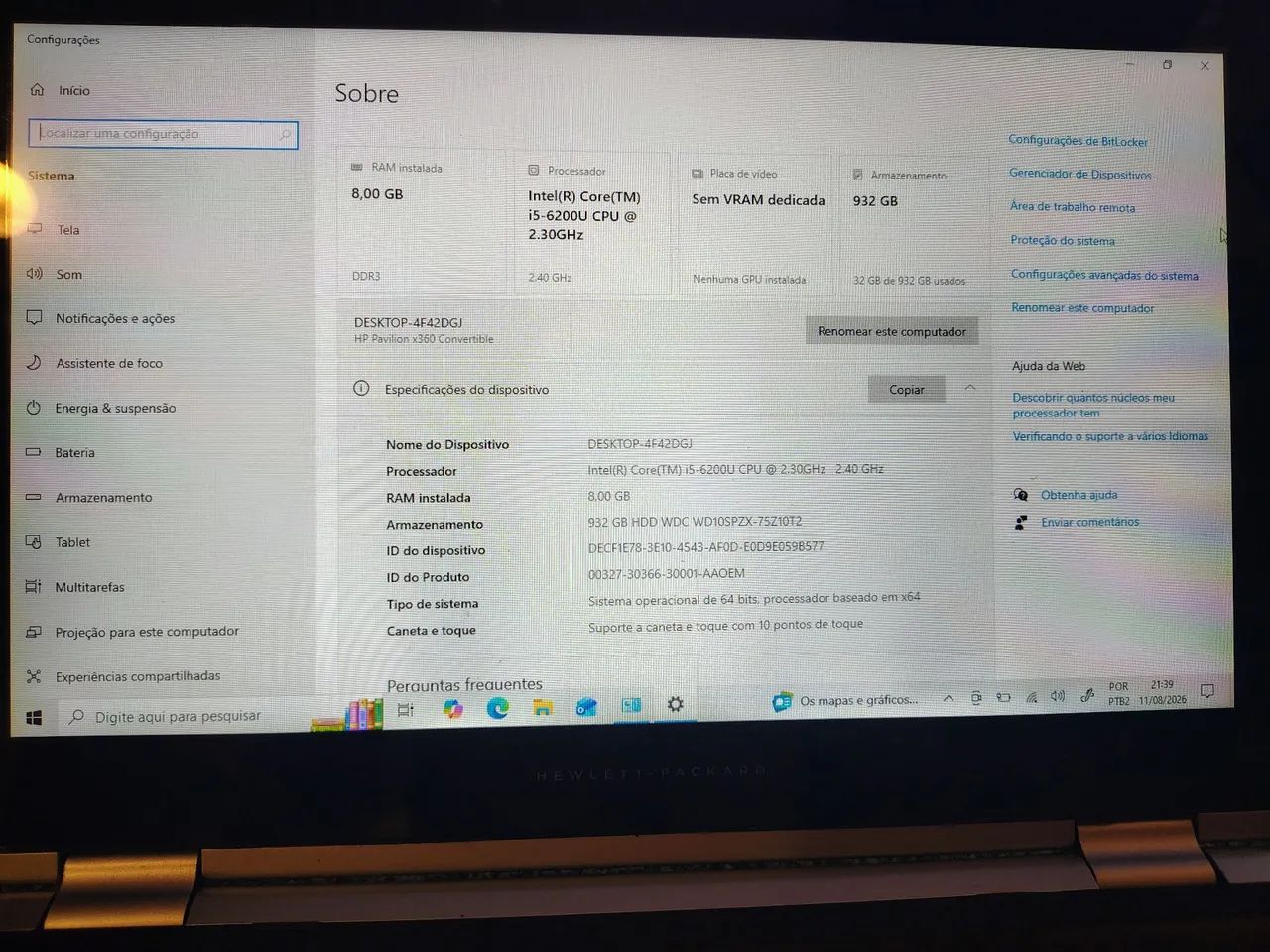 Notebook/tablet HP Core i5  mod.  L9M4 - Foto 3