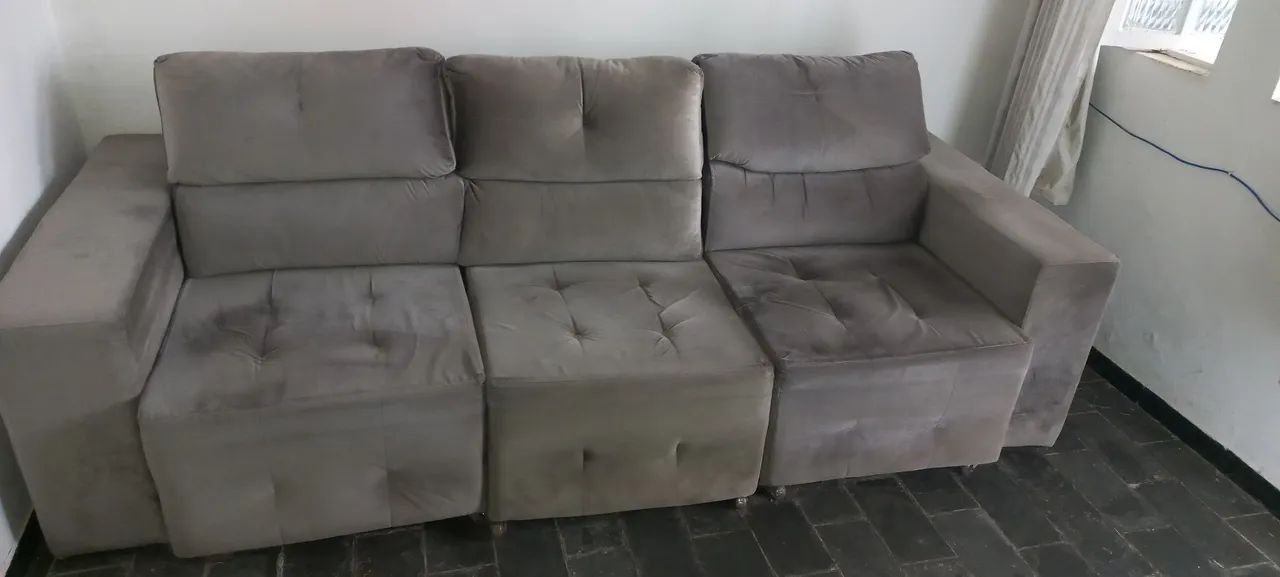 Sofá retrátil/Reclinável 3 lugares