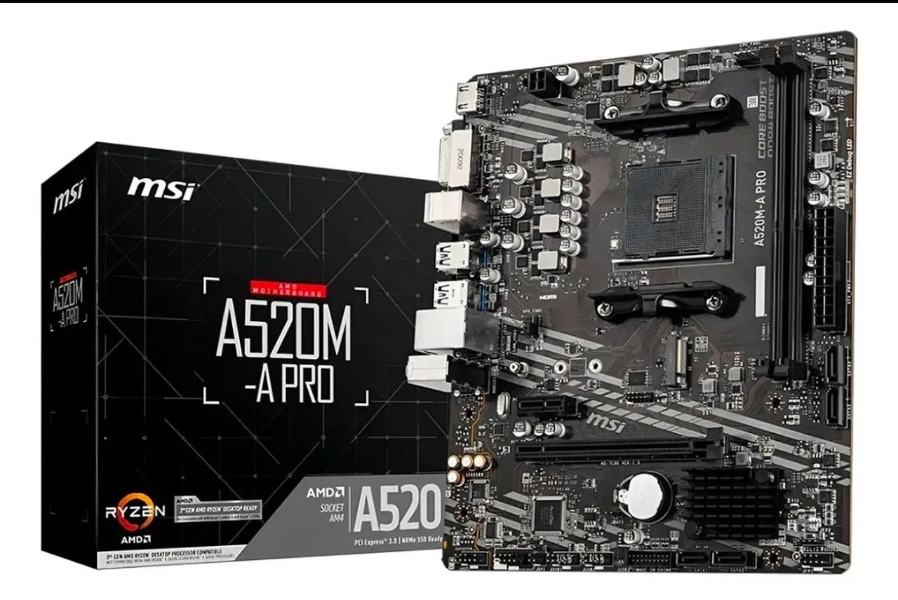 PLACA MÃE A520M A-PRO M-ATX NOVA LACRADA 