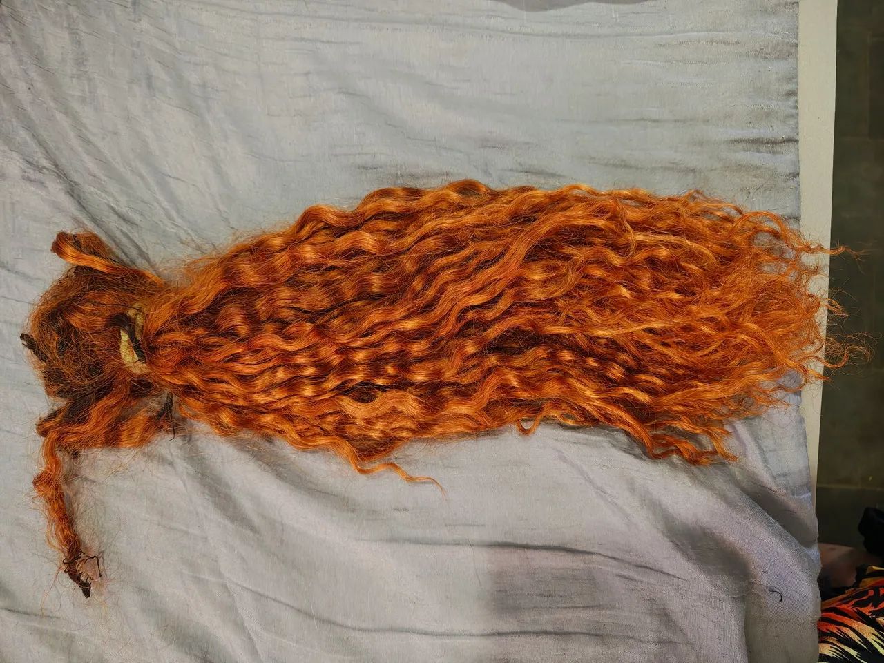 Cabelo humano ondulado ruivo 