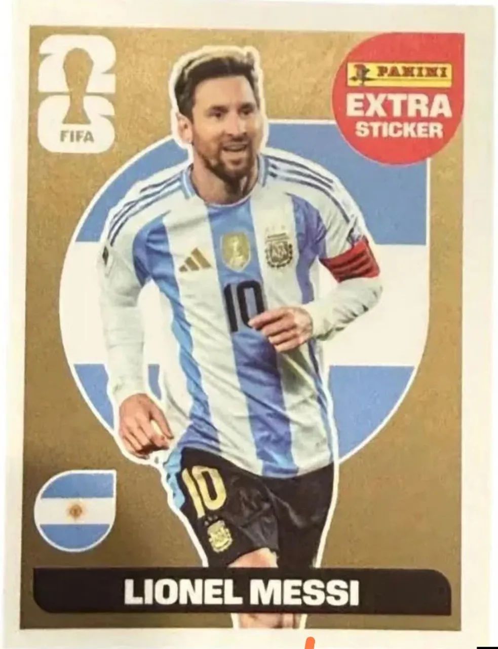 Figurinha extra Gold Leonel Messi 