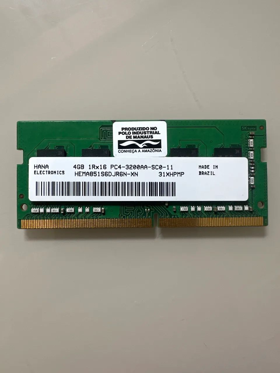 4GB de memória ram para notebook 