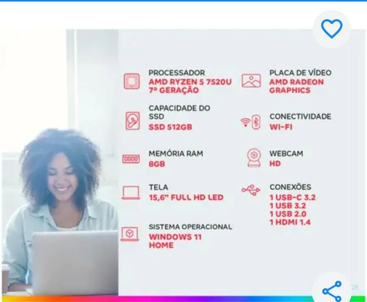 Notebook impecável, sem marcas de uso - Foto 4