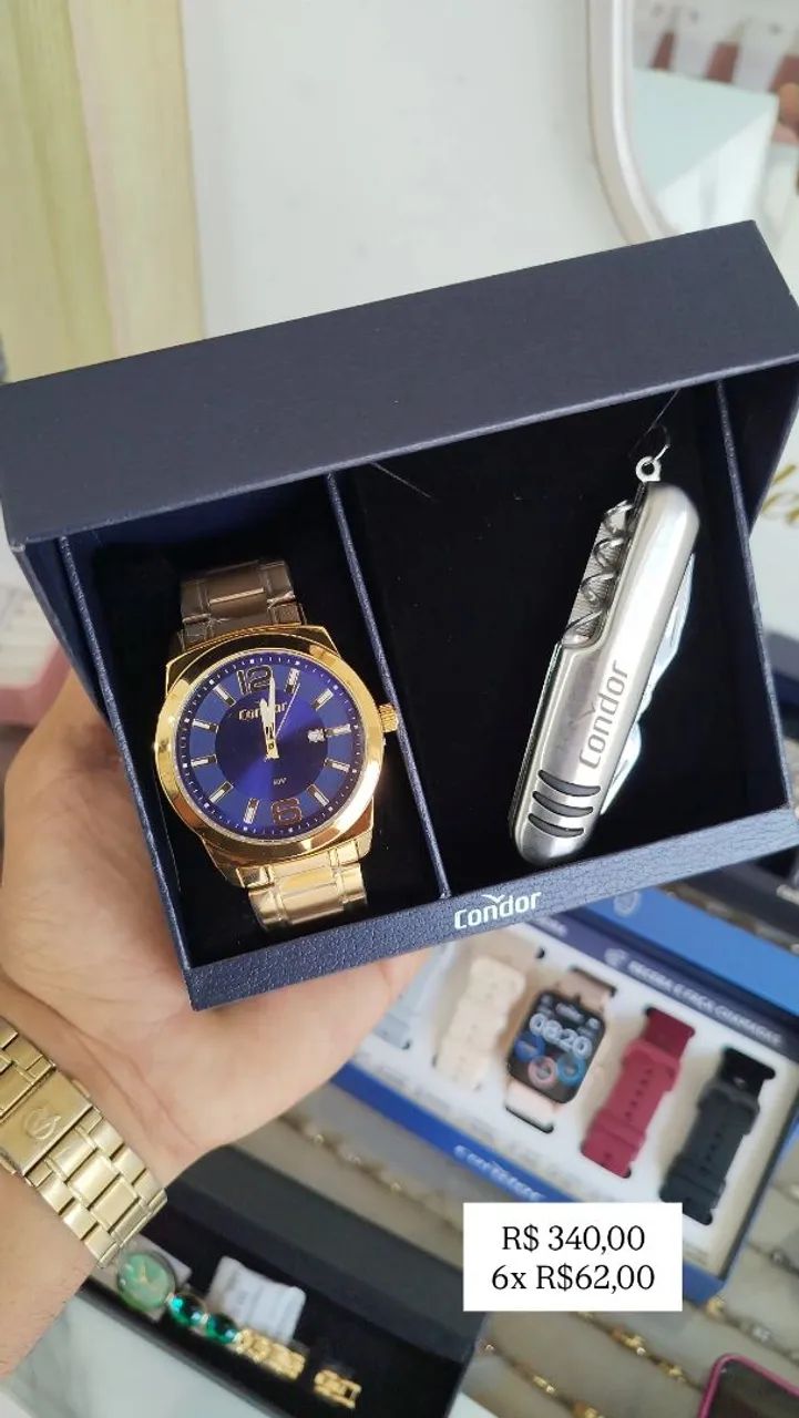 Relógio Condor Masculino Dourado  - Foto 4