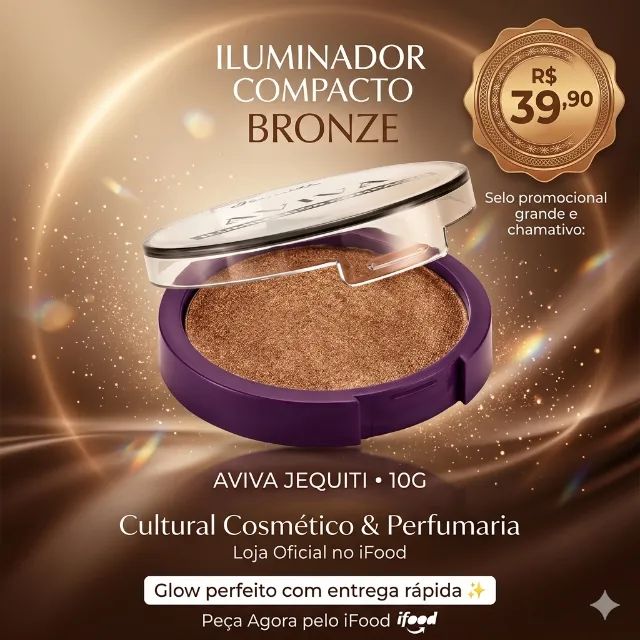 Iluminador Compacto Bronze, Aviva Jequiti 10g