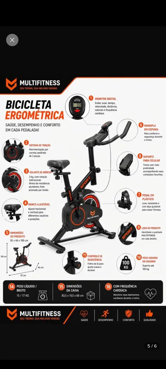 Bicicleta ergométrica  - Foto 5