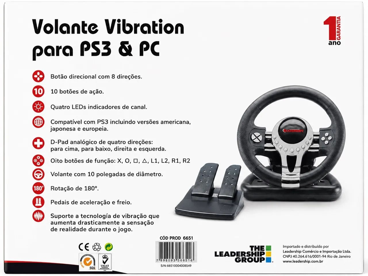 Volante com pedal para Ps3 e pc  - Foto 5